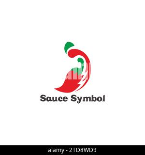 tomatoes chili souce symbol logo vector Stock Vector