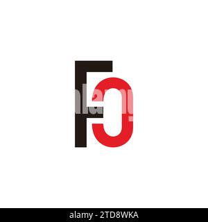 letter fc fo colorful simple logo vector Stock Vector