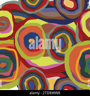 abstract stripes circles paint colorful seamless background vector Stock Vector
