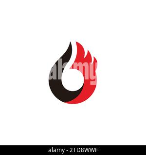 letter b black flame simple geometric logo vector Stock Vector