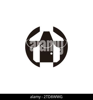 shop front tent circle geometric black white icon vector Stock Vector