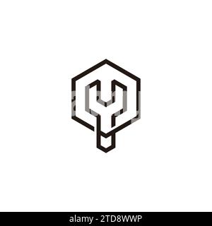letter y wrench linear logo vector Stock Vector