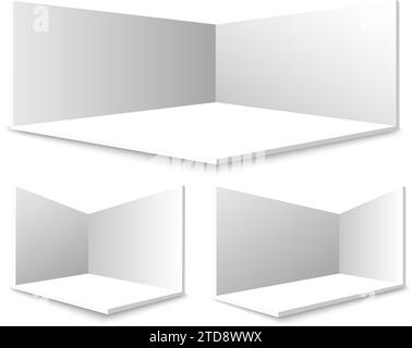 White 3d jail box inside corner Stock Vector