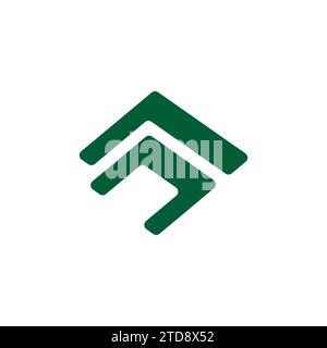 letter n green mountain simple logo vector Stock Vector