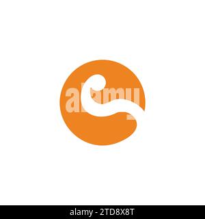 letter es simple circle curves geometric logo vector Stock Vector