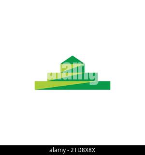 abstract green hill home shape logo vector Stock Vector
