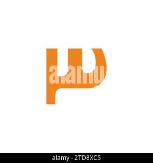 letter pw doodle simple logo vector Stock Vector
