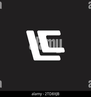 letter lc simple geometric logo vector Stock Vector