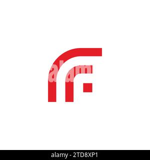 letter rf simple stripes geometric logo vector Stock Vector