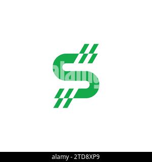 letter s stripes motion green dollar symbol vector Stock Vector