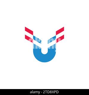 letter u stripes motion movement logo vector Stock Vector