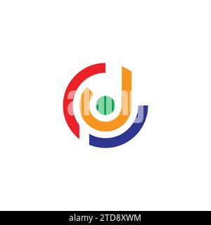 letter cj colorful motion logo vector Stock Vector