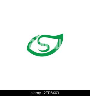 letter s natural leaf herbs symbol logo vector Stock Vector