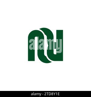 lowercase nd linked curves geometric logo vector Stock Vector