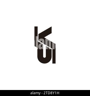 letter ku simple geometric linked logo vector Stock Vector