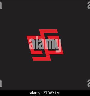 letter gb red ambigram logo vector Stock Vector