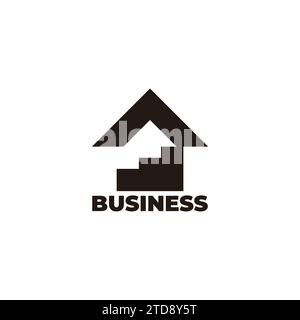 staircase ladder up business home logo vector Stock Vector
