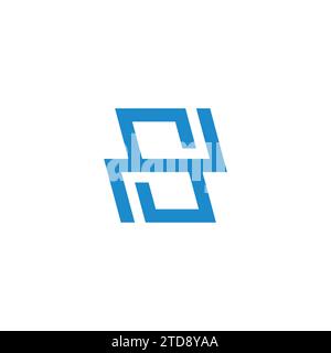 letter ns simple geometric ambigram logo vector Stock Vector
