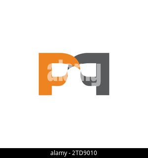 letter fm linked colorful simple logo vector Stock Vector