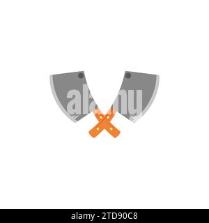 meat machete chopper simple symbol icon vector Stock Vector