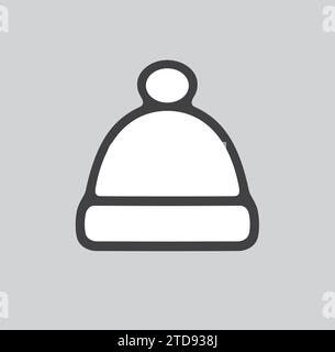 Knitted cap icon on a background Stock Vector