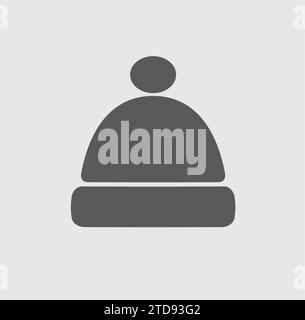 Knitted cap icon on a background. Vector illustration. Stock Vector