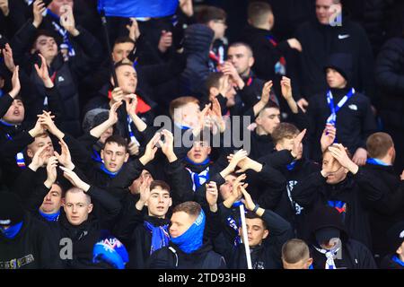 Glasgow, Scotland, UK. 17th December 2023; Hampden Park, Glasgow, Scotland: Scottish Viaplay Cup Football Final, Rangers versus Aberdeen; Rangers fans Credit: Action Plus Sports Images/Alamy Live News Stock Photo