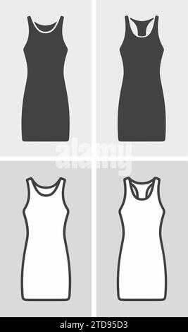 Womens sport dress icon on a background. Vector illustration. Stock Vector