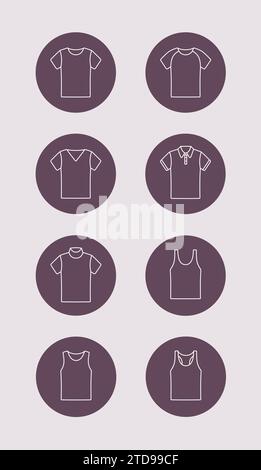 Mens t-shirt, singlet, turtleneck. Clothes line icon. Vector illustration. Stock Vector