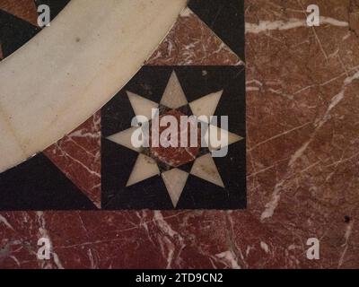 Detail of the marble tiles of the floor of the Church of the Holy Sepulchre of Jerusalem. Stock Photo