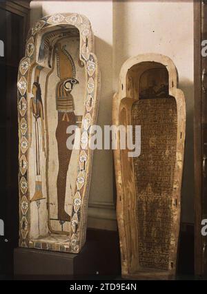 Cairo, Egypt, Africa Painted Sarcophagus At The Egyptian Museum ...