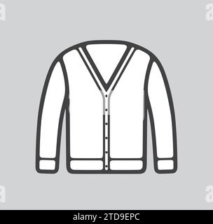 Mens cardigan line icon on a background. Vector illustration. Stock Vector