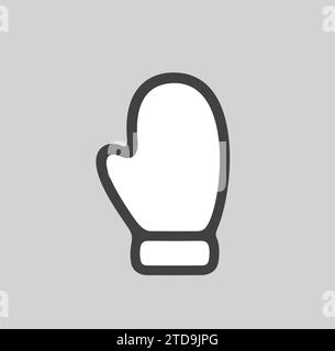 Mitten line icon on a background. Vector illustration. Stock Vector
