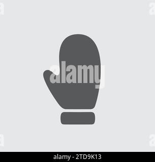 Mitten line icon on a background. Vector illustration. Stock Vector