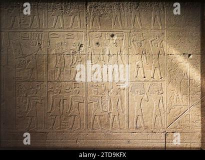 Saqqara, Egypt, Africa Bas-reliefs representing scenes of stewardship in the tomb of Ty, Habitat, Architecture, Religion, Art, Interior view, Funerary architecture, Bas-relief, Egyptian polytheism, Antiquity, Sculpted decoration, Hieroglyph, Egypt, Sakkara, Sculptures from the Great Hall of the Tomb of Ti (5th Dynasty), Saqqarah, 09/02/1914 - 09/02/1914, Léon, Auguste, photographer, 1914 - Egypte - Auguste Léon - (January-February), Autochrome, photo, Glass, Autochrome, photo, Positive, Horizontal, Size 9 x 12 cm Stock Photo