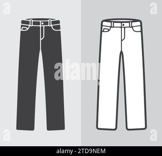 Men's jean pants icon on a background. Vector illustration. Stock Vector