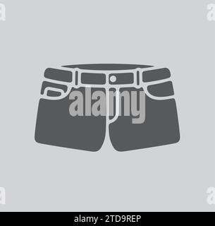 Denim shorts icon on a background. Vector illustration. Stock Vector