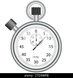 Vector Old Analog Stopwatch isolated on a white background Stock Vector