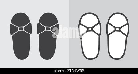 Home slippers icon on a background. Vector illustration. Stock Vector