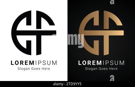Luxury Initial EF or FE Monogram Text Letter Logo Design Stock Vector