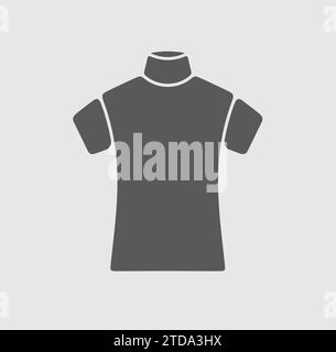 Women's turtleneck with short sleeve. Clothes icon on a background. Vector illustration. Stock Vector
