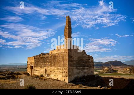 Remains of Alcala Castle on top of a hill in Mula, Region of Murcia Stock Photo