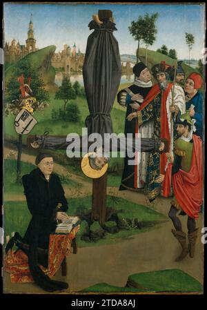 The Crucifixion of Saint Peter with a Donor; The Legend of Saint Anthony Abbot with a Donor;  The Annunciation 1932 by Northern French Painter Stock Photo