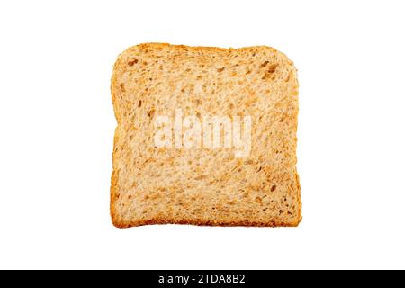 Delicious Whole Grain Toast: A Healthy Breakfast Option on White Background Stock Photo