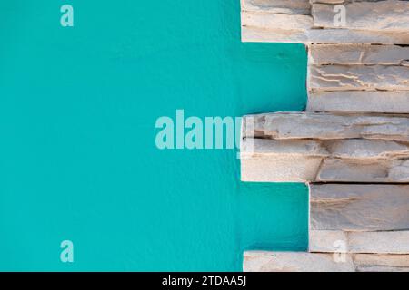 Turquoise Painted Wall Background Texture: Vibrant and Modern Surface for Slideshows and Presentations Stock Photo