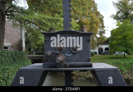 drawn on smiley face on an ancient bridge detail Stock Photo