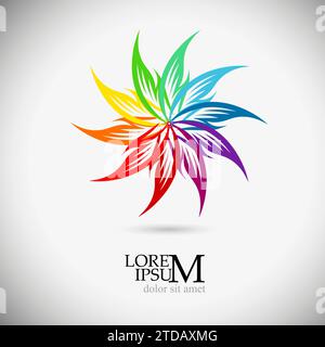 Abstract rainbow star. logo object. Hand drawing. Not AI, Vector illustration Stock Vector