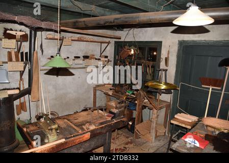 Enkhuizen, Netherlands. October 28, 2023. The interior of an old brush-making shop. High quality photo Stock Photo