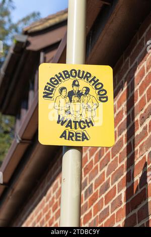 Neighbourhood Watch is a method of developing close liaison between households in a neighbourhood, the local police and other relevant agencies Stock Photo