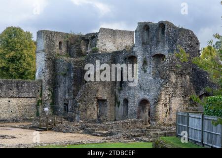 The ruined medieval remains of Wolvesey Castle (Old Bishop's Palace) - a 12th-century palace, once the residence of the bishops of Winchester. UK Stock Photo